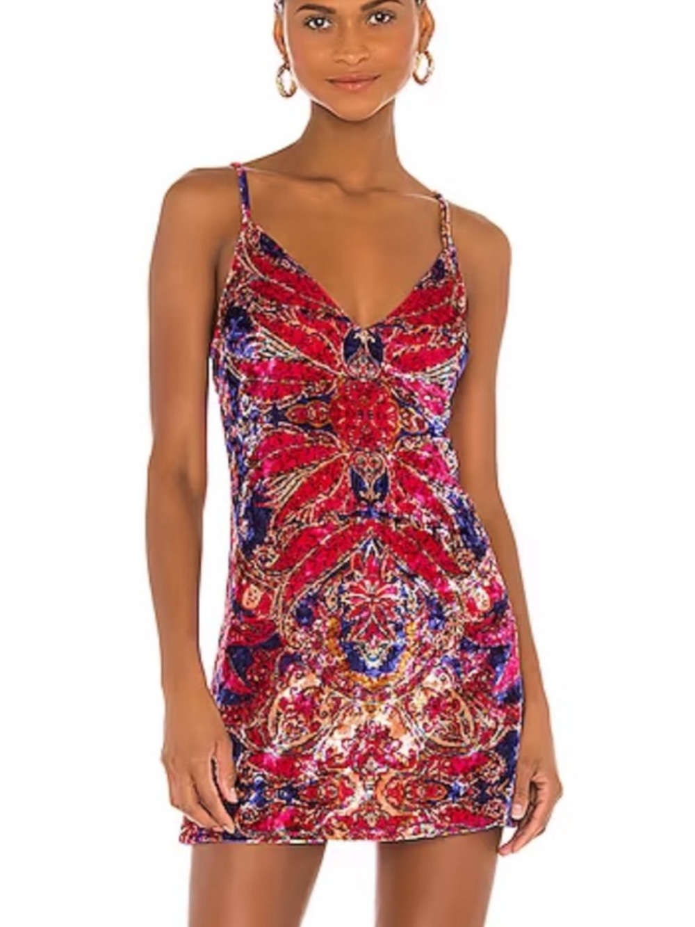 Free People Mini Velvet Strap Dress